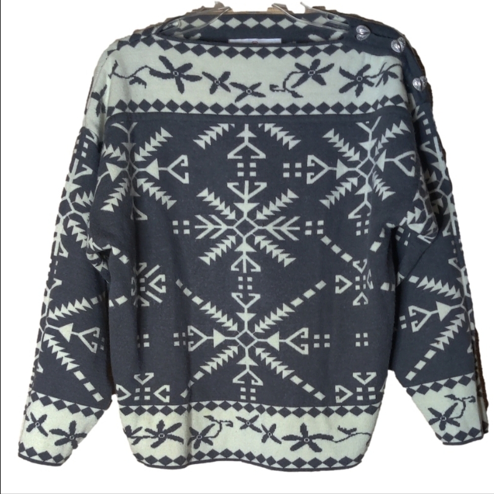 Obermeyer Wool Blend Boat Neck Sweater Size Medium